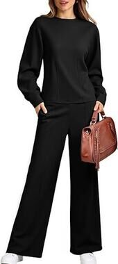 NWT Yousify Navy Blue 2 Piece Lounge Sweatsuit Long Sleeve Top Pants Women's XL